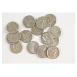 (15) 1940 Mercury Head Dimes