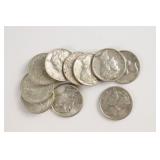 (10) 1940 Mercury Head Dimes