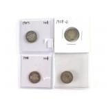 (4) Barber silver Dimes
