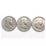 (3) Franklin Half Dollar