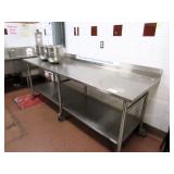 8ft Stainless Steel Table - 30in Deep