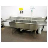 100-inch 3-compartment Sink - No Faucets