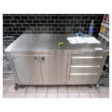 5ft S/steel Cabinet With Drawers 30in Deep