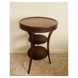 Vintage 3 Tier Side Table/Leather