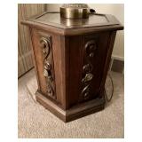 Vintage Octagon Storage Table/21"H,18"Dia.
