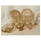 Vintage Pink Depression Glass(10) Pieces