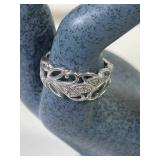 Sterling Silver Ring/Signed RJ/Size 8/3g