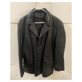 Long Leather Jacket with Pockets