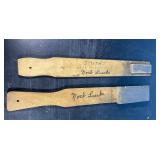 Vintage knife sharpening stones on sticks