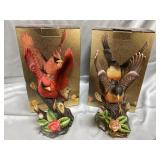 2  Home Trends porcelain bird figurines in