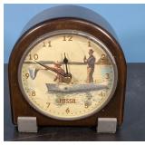 FOSSIL Relic Fishing Desk Clock