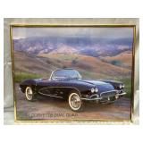 16x20 framed 1961 Corvette dual quad picture