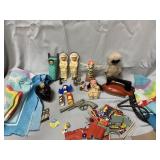 Two unicorn scarves, Indian dolls and more