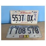 2 Vintage Illinois License Plates