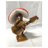 Vintage 6" Taxidermy frog w/ guitar & sombrero