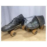 Antique WOOD WHEEL Cleveland Skate Co Model