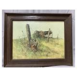 Pretty framed vintage print-19 x 16