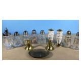 Vintage Salt & Pepper Shakers & small tray
