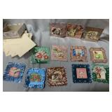 Vintage foil cards, envelopes & box