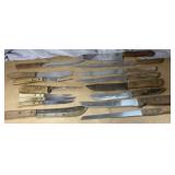 16 Wooden Handle Kitchen Knives