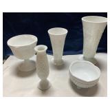 Mid Century Modern milk glass pieces