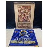 St. Louis Rams Super Bowl Champions 2000 flag and