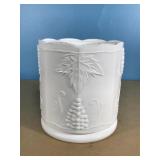 Vintage 6" tall grape milk glass planter
