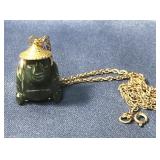 Small Buddha necklace-cut stone