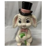 Vintage ceramic 7" tall Easter Bunny rabbit