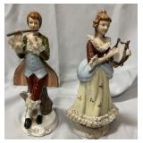 Vintage 9" tall porcelain lace figurines