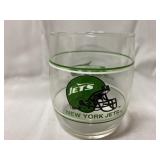 Vintage New York Jets 4" tall bar glass