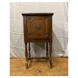 Wooden Coffee Table, Cooper Lined Storage,