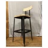 Metal Barstool with Backrest, 38x14x14