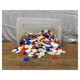 Half full tote of Poker Chips, 16.5x10.5(tote)
