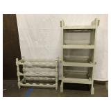 41x19x13" Wooden Shelf & 25" Wine Rack