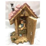 Funny outhouse figurine polyresin