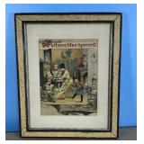 Framed and matted German Christmas print-13x 10.5"