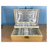 Vintage velvety lined Jewelry Box-no key-3x 8x 11"