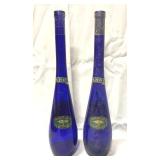 2 cobalt 16" tall Vendi bottles