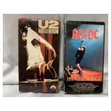 Vintage VHS U2 &  AC/DC  tapes