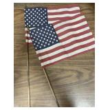 Two 31" tall cloth American flags