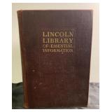 1928 Lincoln Library of Essential Information book