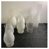 Vintage glass hurricane lantern globes-8"-12"