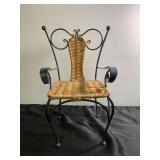 CUTE! Wicker & metal doll chair-14" tall