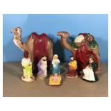 Vintage nativity scene Christmas manger figurines