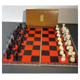 Vintage chess set w/ case for pawns & folding