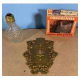 RARE vintage items-pressed glass lightbulb, metal