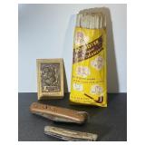 Vintage pocket knives, pipe cleaners and more