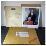 President George W. & Barbara Bush photo, letter &