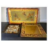 3 pretty ceramic plates-see pics for measurements